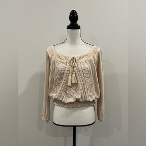 Lucky Brand Embellished Bohemian Blouse